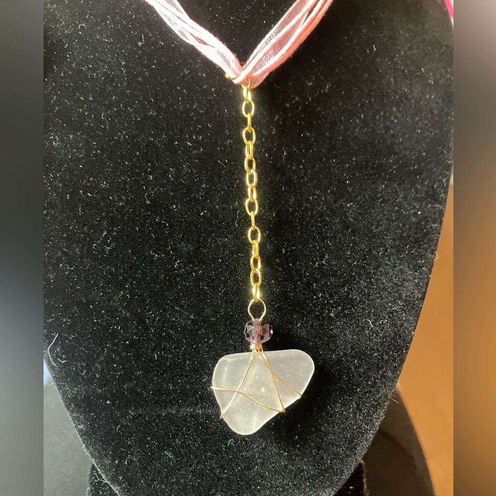 #64 handmade seaglass necklace pendant